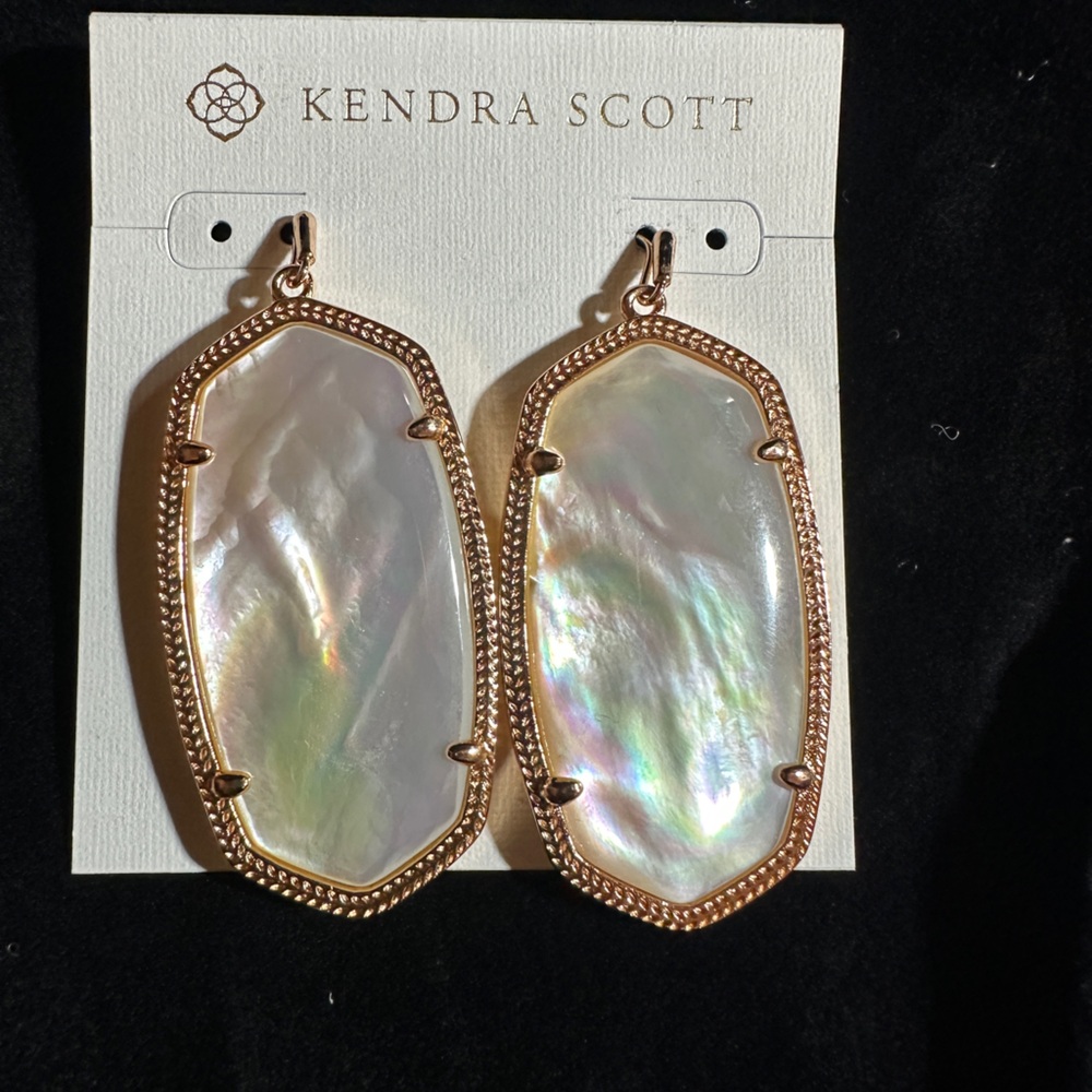 Kendra Scott Iridescent Earrings with Gold Trim